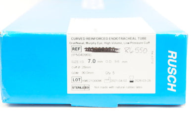 Teleflex 86550 Rusch Curved Reinforced Endotracheal Tube - Box of 5